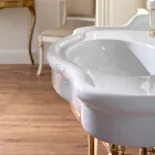 Lavaman konzole me tas dopio qeramike, Prodhuar në Itali Vintage - Paulina Viadurini