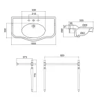 Lavaman konzole me tas dopio qeramike, Prodhuar në Itali Vintage - Paulina Viadurini