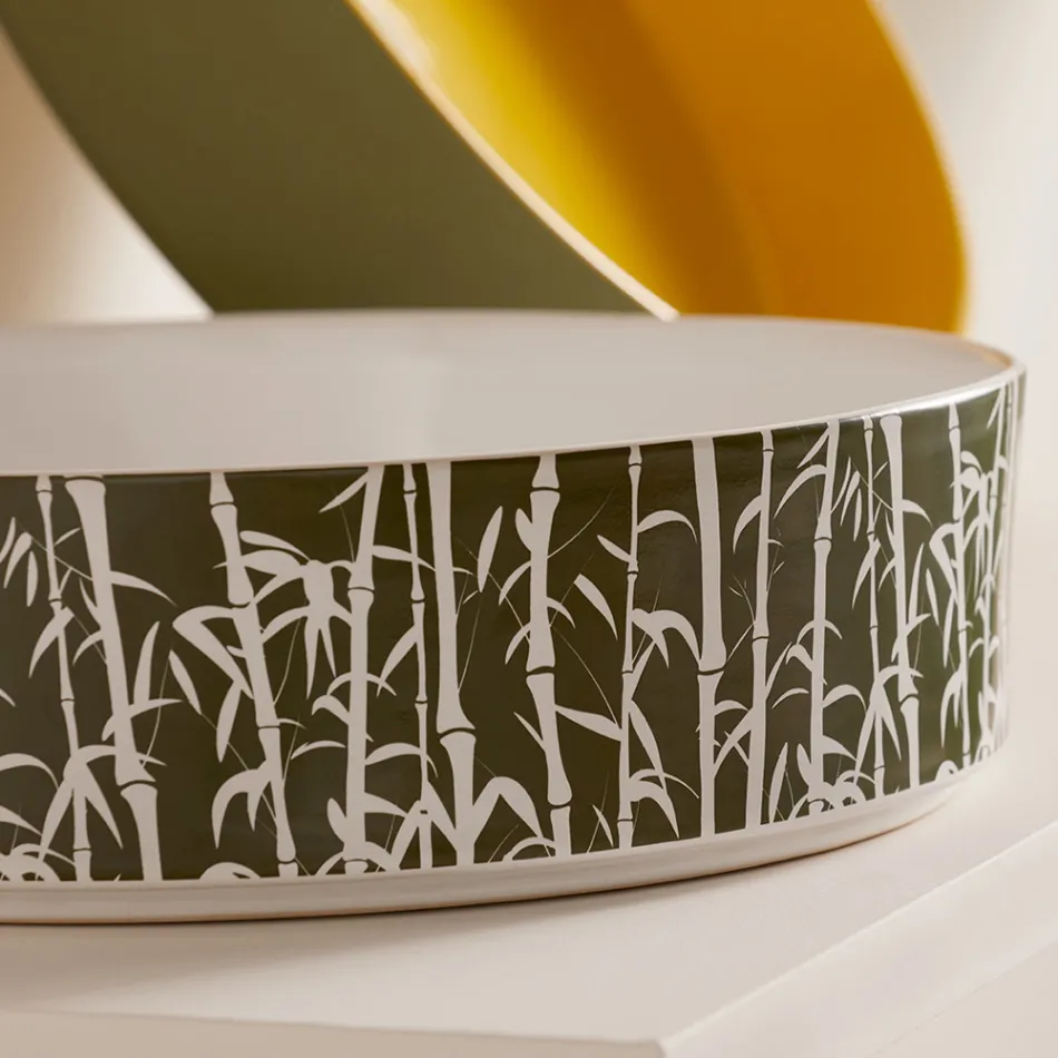 Lavaman banak për banjë në enë guri prej porcelani Prodhuar në Itali - Zarf Viadurini