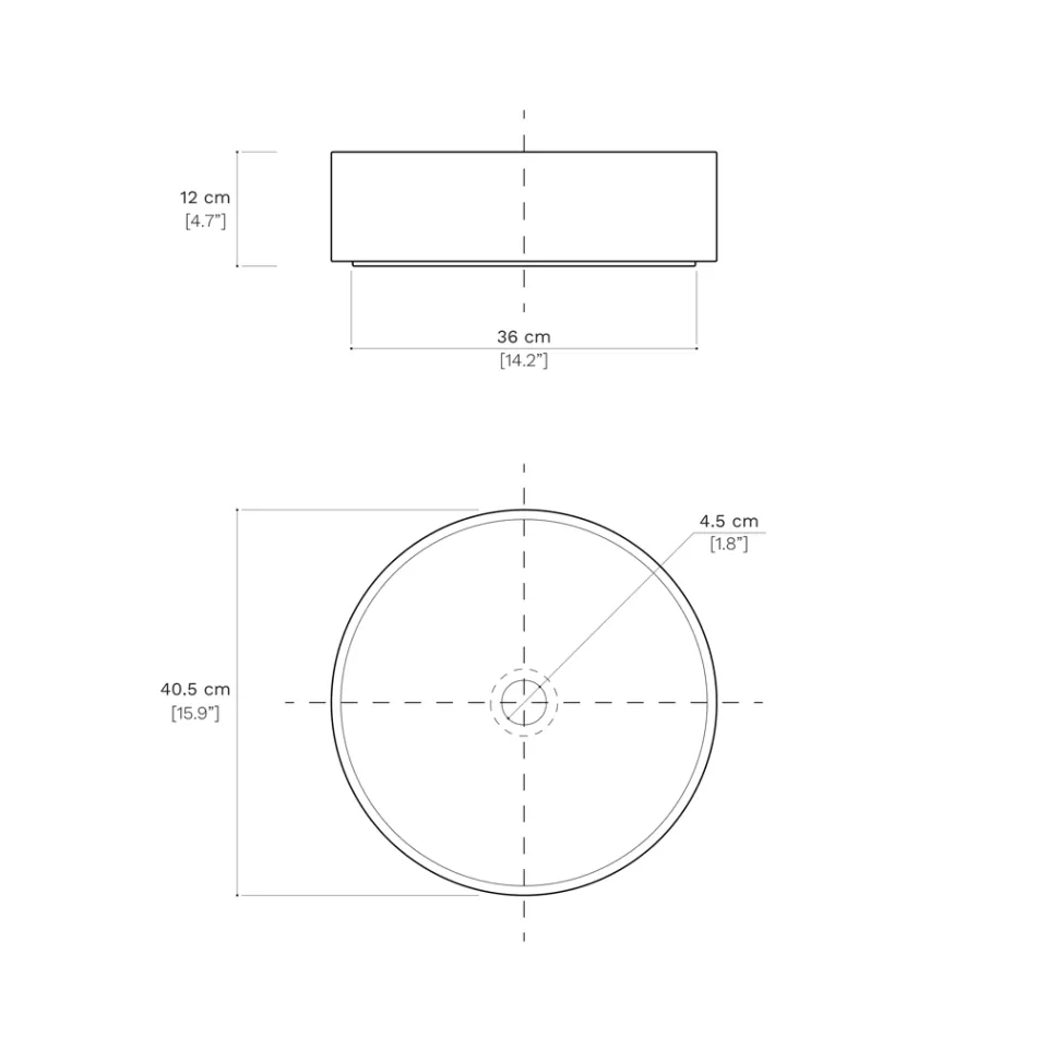 Lavaman banak për banjë në enë guri prej porcelani Prodhuar në Itali - Zarf Viadurini
