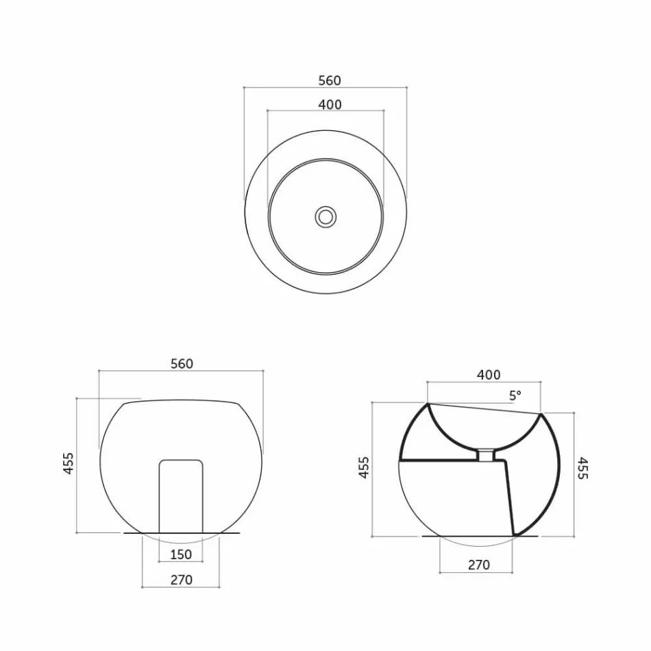 Lavaman në formë plumbi në pllakën qeramike me ngjyrë Viadurini