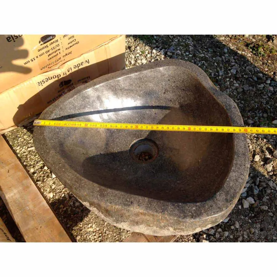 Lavaman countertop artizanal në lumin Modern Modern Stone - Aurea Viadurini