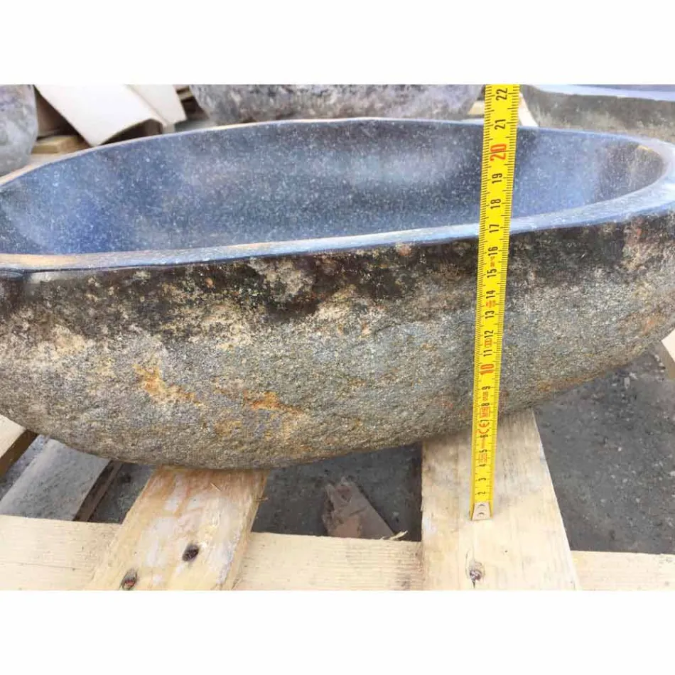 Lavaman countertop artizanal në lumin Modern Modern Stone - Aurea Viadurini