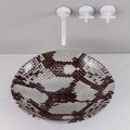 Mbytet moderne të qeramikës së countertopit Kafshët, model kobra, të bëra në Itali