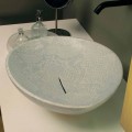 Kafshë countertop të bardha qeramike me model gjarpri, të bëra në Itali