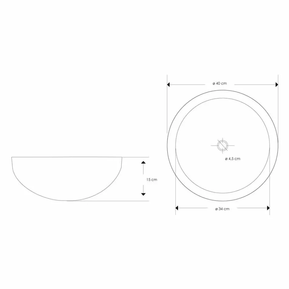 Lavaman i Countertopit të Projektimit të Rrumbullakët në Mermer të Zi - Liri Viadurini