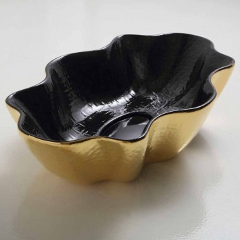 Lavaman countertop në dizajn qeramik të zi dhe ari të bërë në Itali Cubo