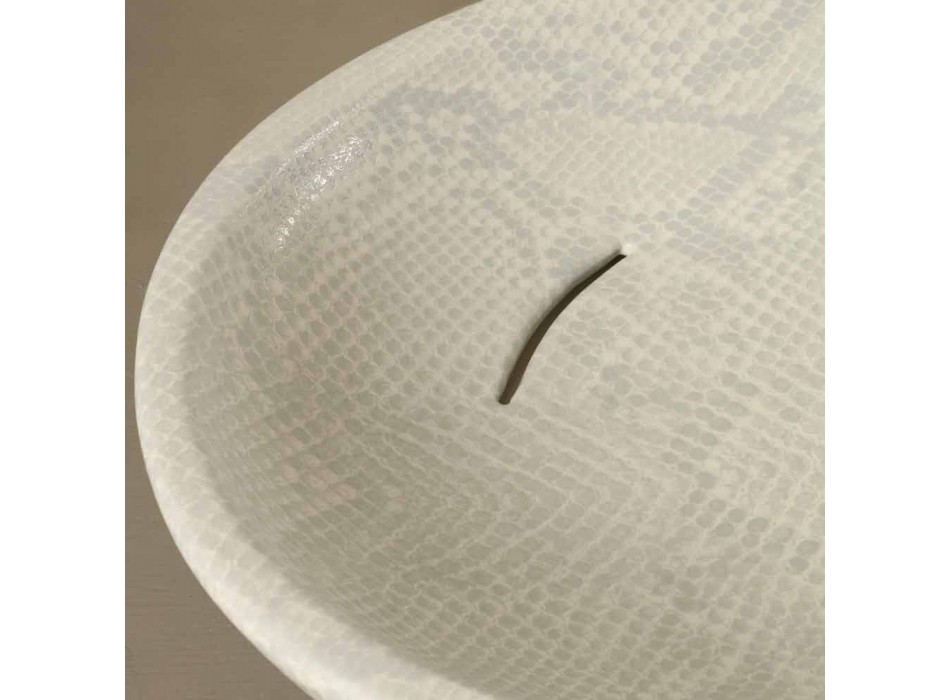 Larja e bardhë e pllakave me pllaka qeramike e bërë në Itali me shkëlqim Viadurini