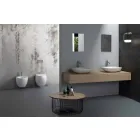 Design Countertop Washbasin në Qeramikë me ngjyrë të Bardhë ose Melle Viadurini