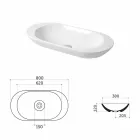 Design Countertop Washbasin në Qeramikë me ngjyrë të Bardhë ose Melle Viadurini