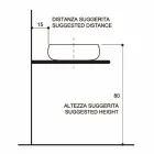 Larja e banjës së banjës, countertop countertop, e bërë në Itali, Ramon Viadurini