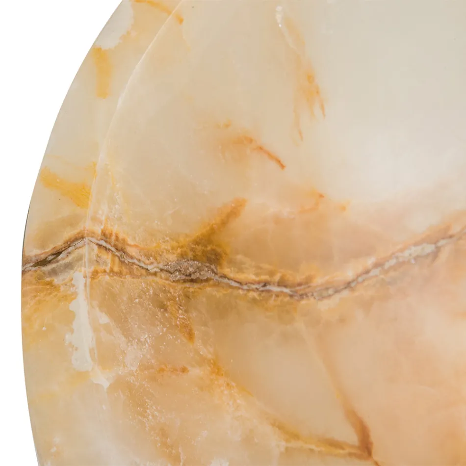 Lavaman banaku i projektuar në gur oniks Lana, i punuar me dorë Viadurini