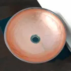 Projektoni lavamanin e countertopit në rrëshirë transparente dhe bakër - Salvatore Viadurini