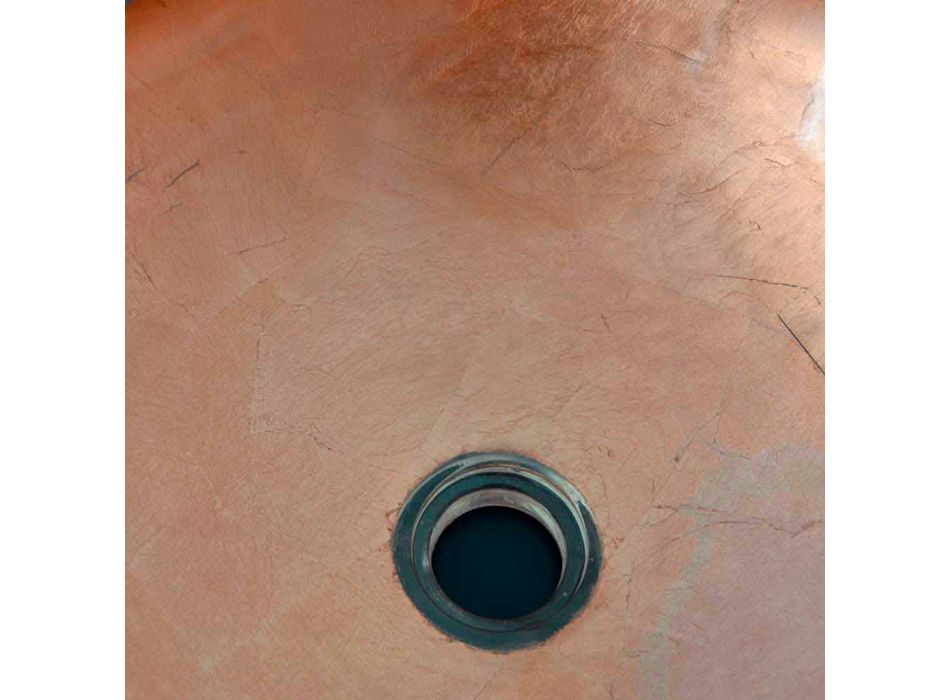 Projektoni lavamanin e countertopit në rrëshirë transparente dhe bakër - Salvatore Viadurini