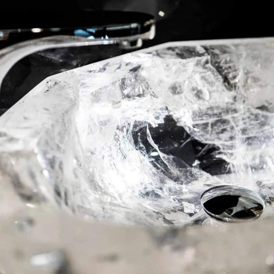 Countertop Washbasin punuar me dorë në Rocca di Rocca Crystal - Falvaterra Viadurini