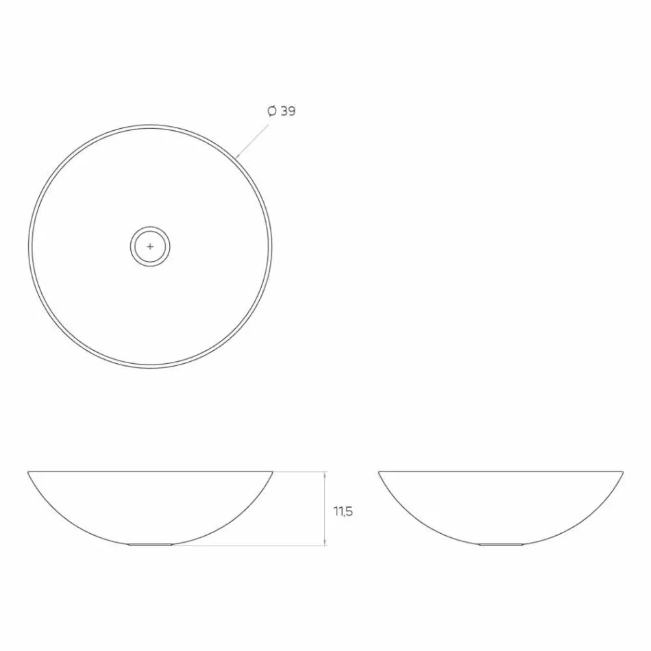 Lavaman banesash moderne rrethore, të bëra në Itali, Donnas Viadurini