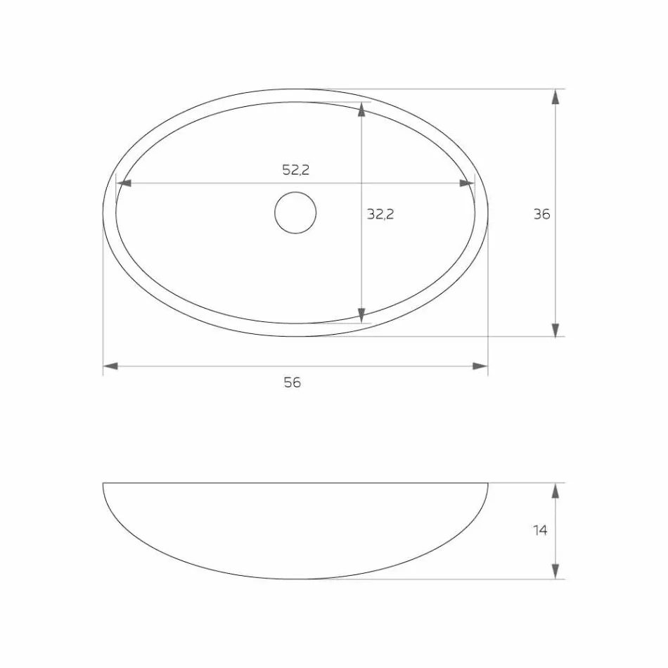 Pastrim lavaman me këmbë ovale të prodhuar në Itali, Frascati Viadurini