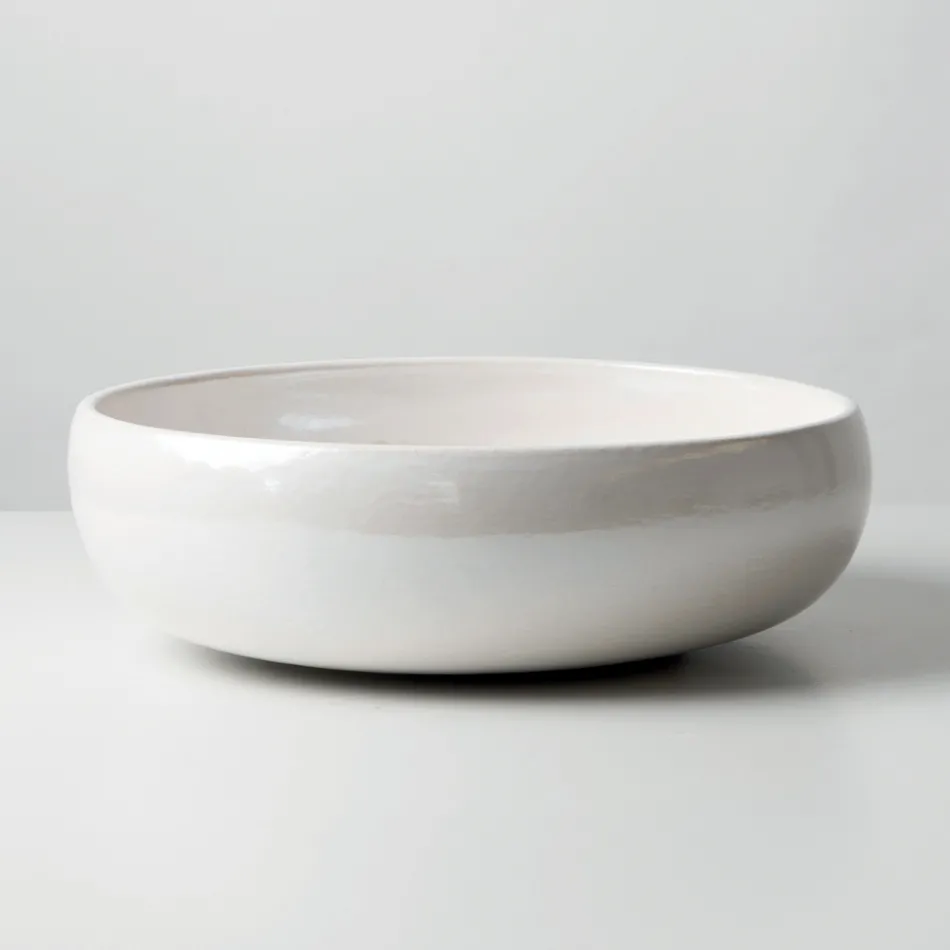 Lavaman Raku prej Argjile me Shkëlqim Metalik Craquelé - Prisma Viadurini