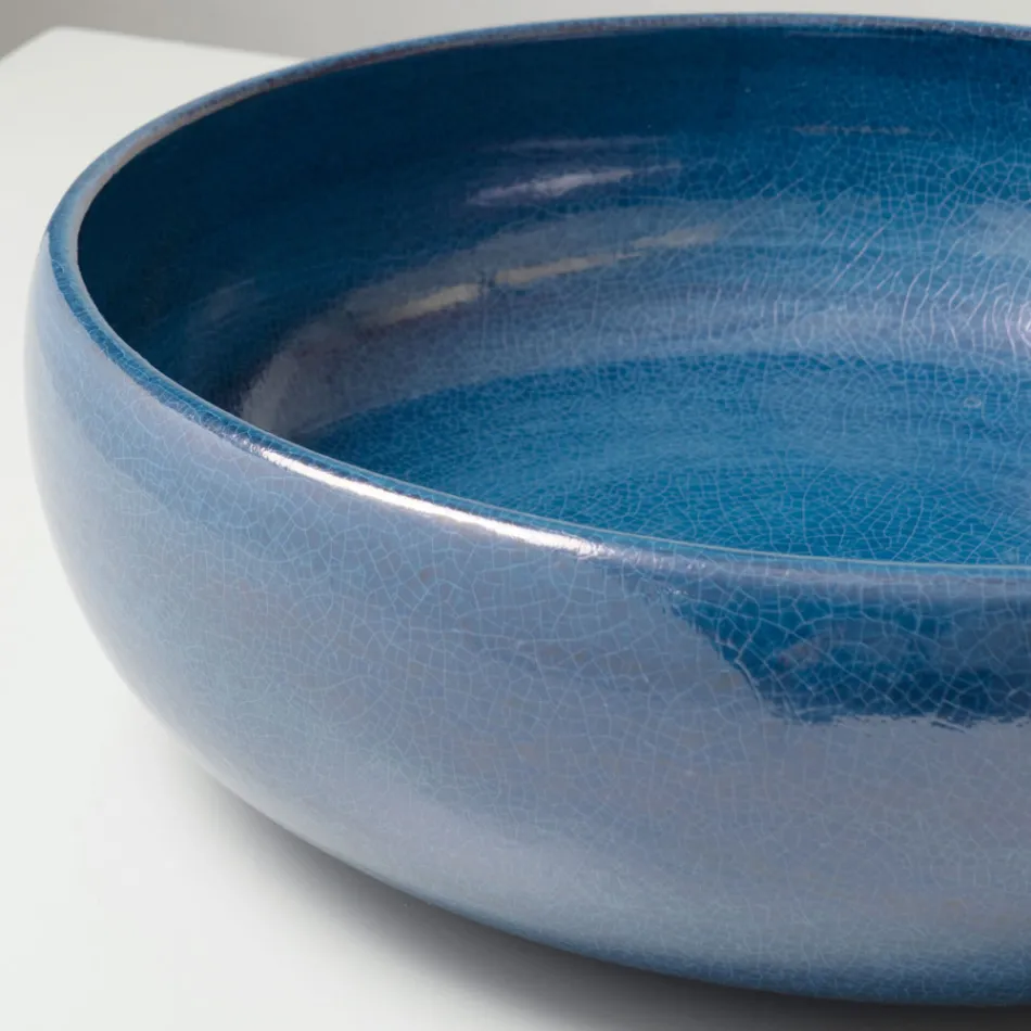 Lavaman Raku prej Argjile me Shkëlqim Metalik Craquelé - Prisma Viadurini