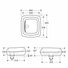 Lavaman countertop në modelin e bardhë qeramik të bërë në Itali Simon Viadurini