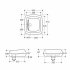 Lavaman countertop në modelin e bardhë qeramik të bërë në Itali Simon Viadurini