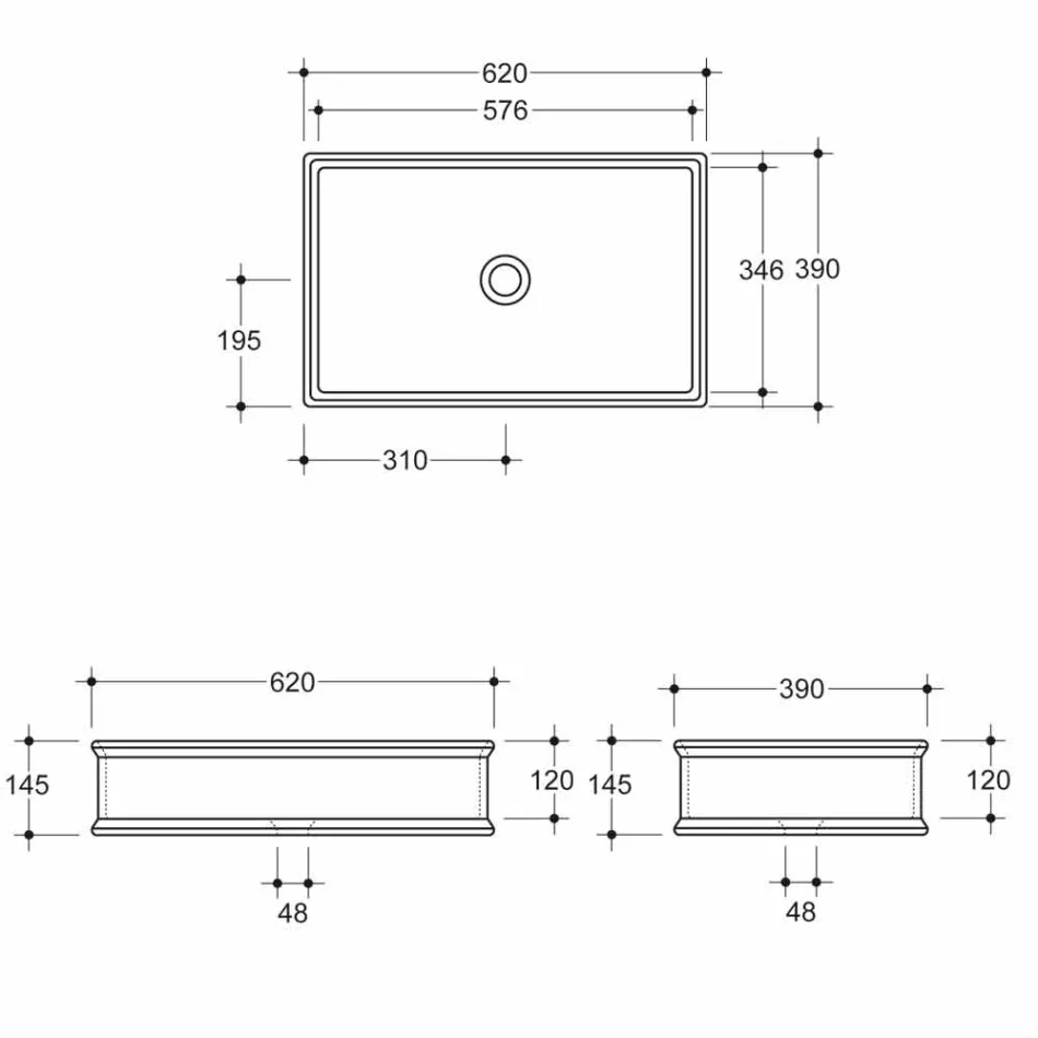 Lavatrice countertop countertop me dy ngjyra prodhuar në Itali nga Debora Viadurini