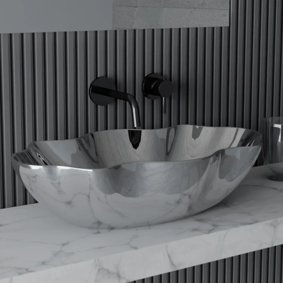 Lavaman tavani me ngjyra qeramike me finitura të ndryshme L 65 cm - Kub Viadurini