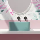 Lavaman qeramike countertop me mbetje të përfshira Made in Italy - Kuti Viadurini