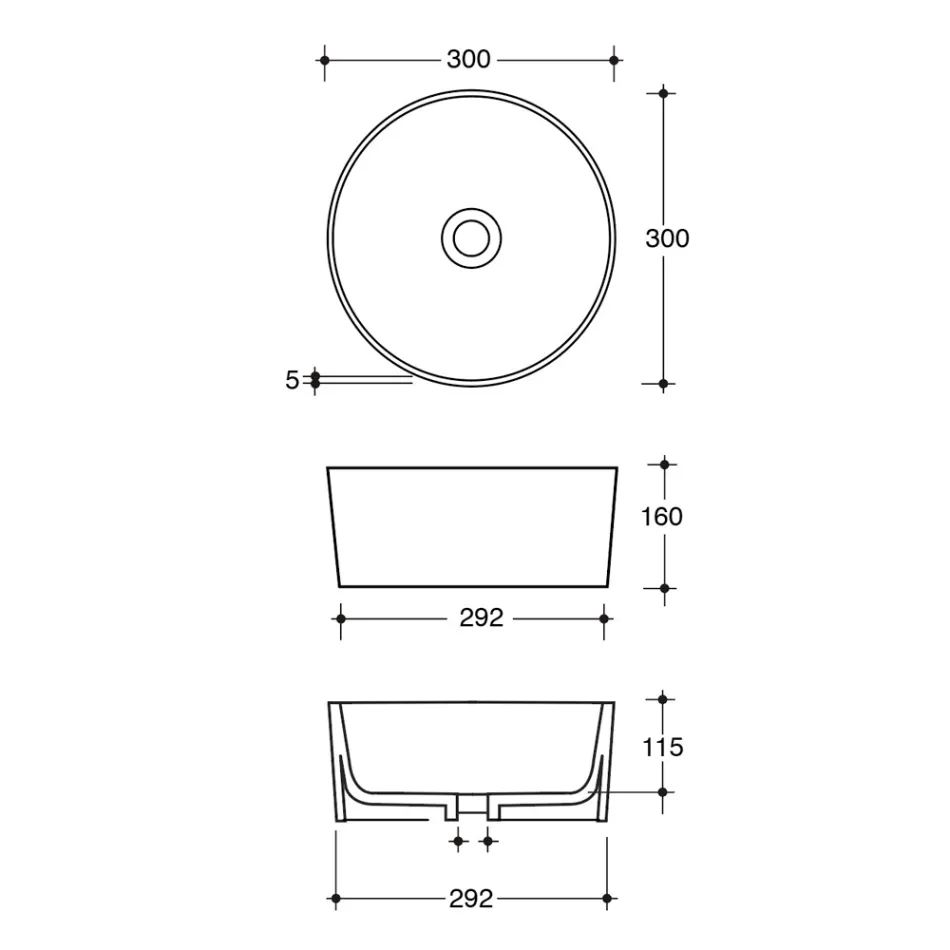 Lavaman qeramike countertop me punime të ndryshme Prodhuar në Itali - Topa Viadurini