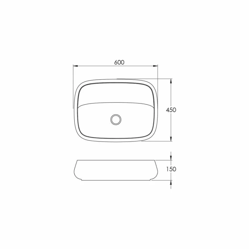 Lavaman banjo moderne qeramike e bërë në Itali, Gaiola Viadurini