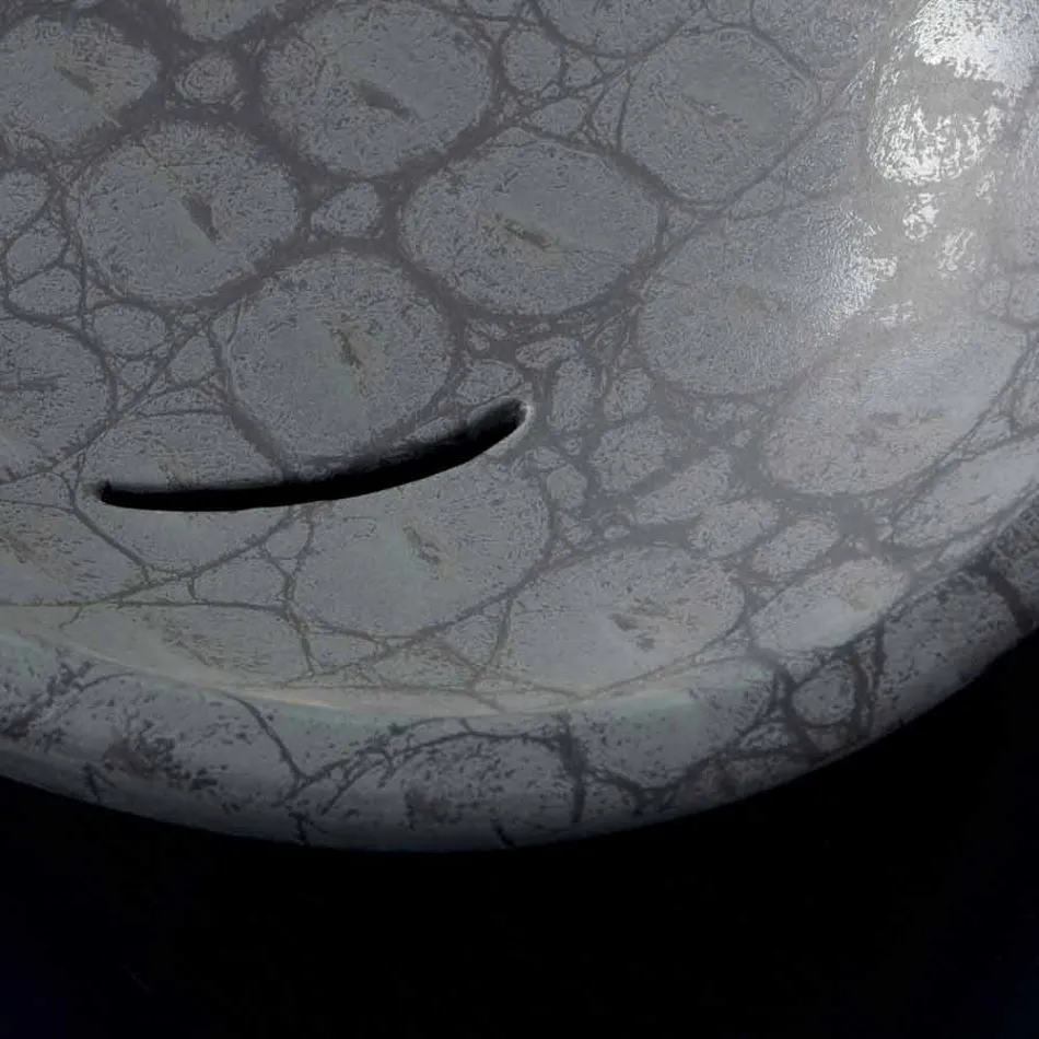 Lavaman countertop në qeramikë të shtypur në kokosit gri të bërë në Itali me shkëlqim Viadurini