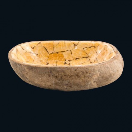 Larje countertop në guralecë dhe guri oniks me Kelvin, copë unike Viadurini