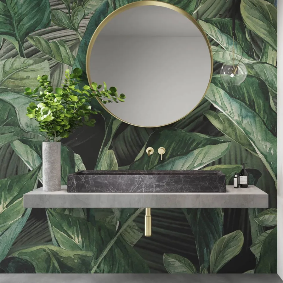 Lavaman banak me gurë prej porcelani me efekt mermeri Prodhuar në Itali - Cervia Viadurini