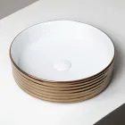 Lavaman për Banak në Qelq Porcelani të Valëzuar, Prodhuar në Itali - Vibrazione Viadurini