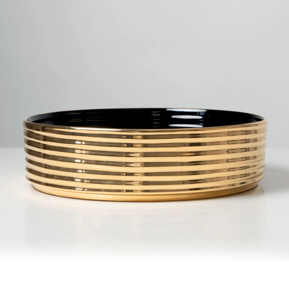 Lavaman për Banak në Qelq Porcelani të Valëzuar, Prodhuar në Itali - Vibrazione Viadurini