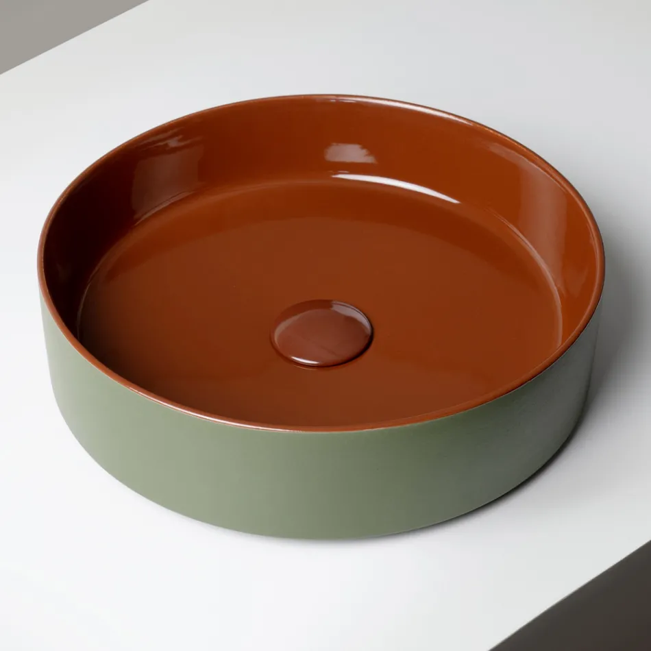 Lavaman prej porcelani Halo i përpunuar me dorë, i prodhuar në Itali Viadurini