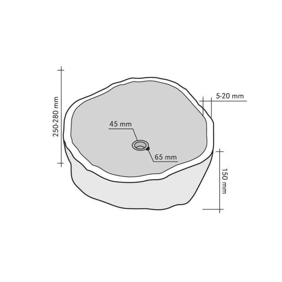 Lavaman countertop në gur natyral lumi Agra Viadurini