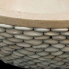 Washbasin Banjo me gurë natyral rrumbullak të bardhë Viadurini