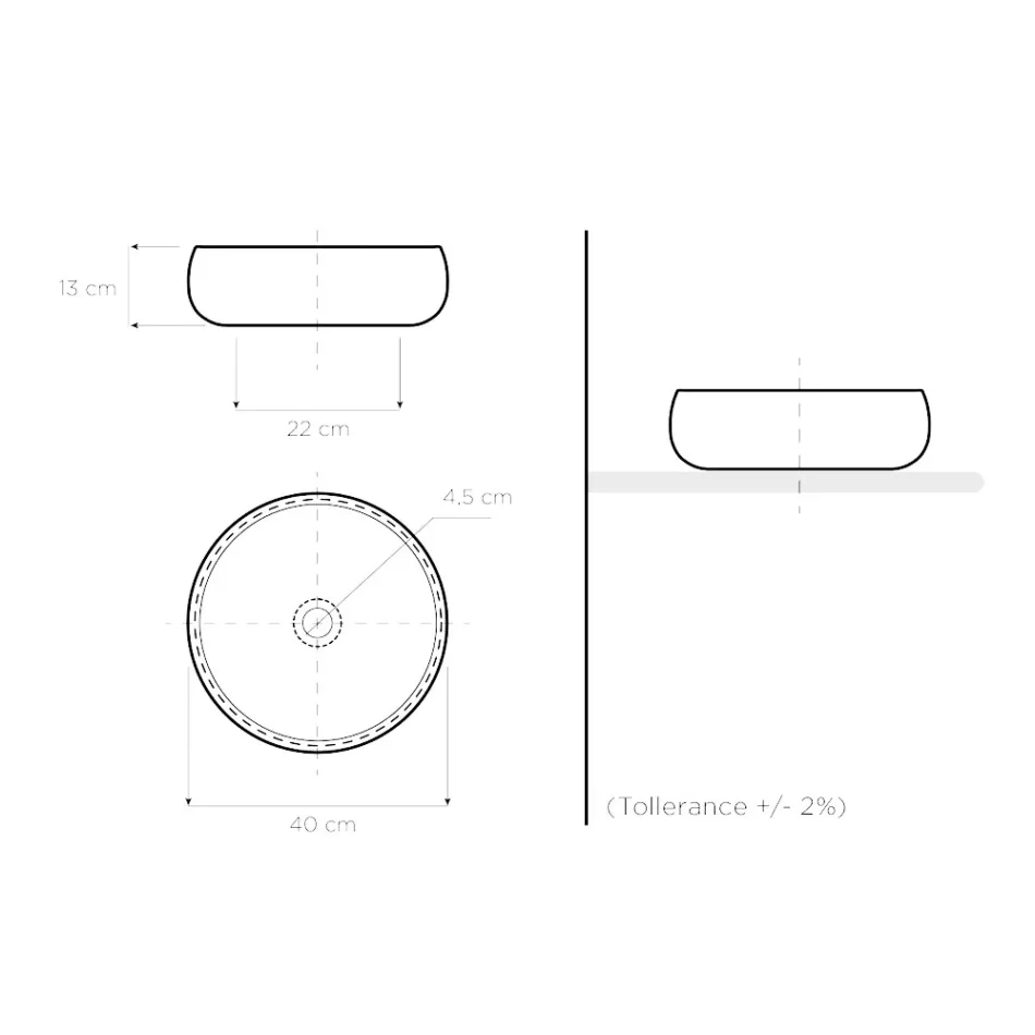 Lavaman tavani me Mbarim Platini Raku Argjil Prodhuar në Itali - Ribano Viadurini