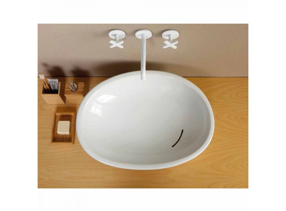 Dizajni i larë me lavaman qeramikë të bërë në Itali me shkëlqim Viadurini