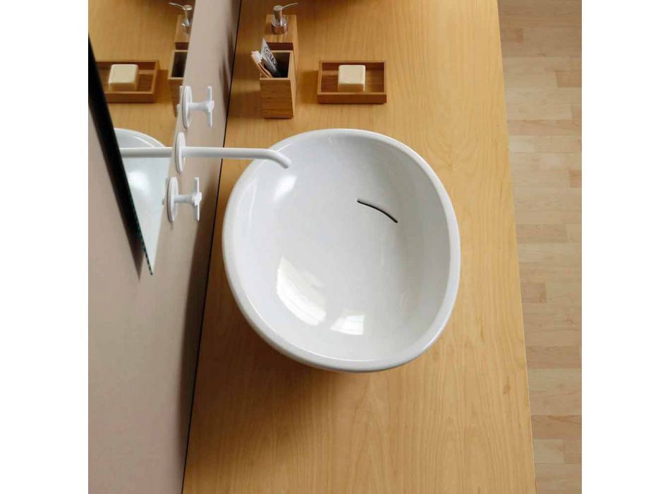 Dizajni i larë me lavaman qeramikë të bërë në Itali me shkëlqim Viadurini