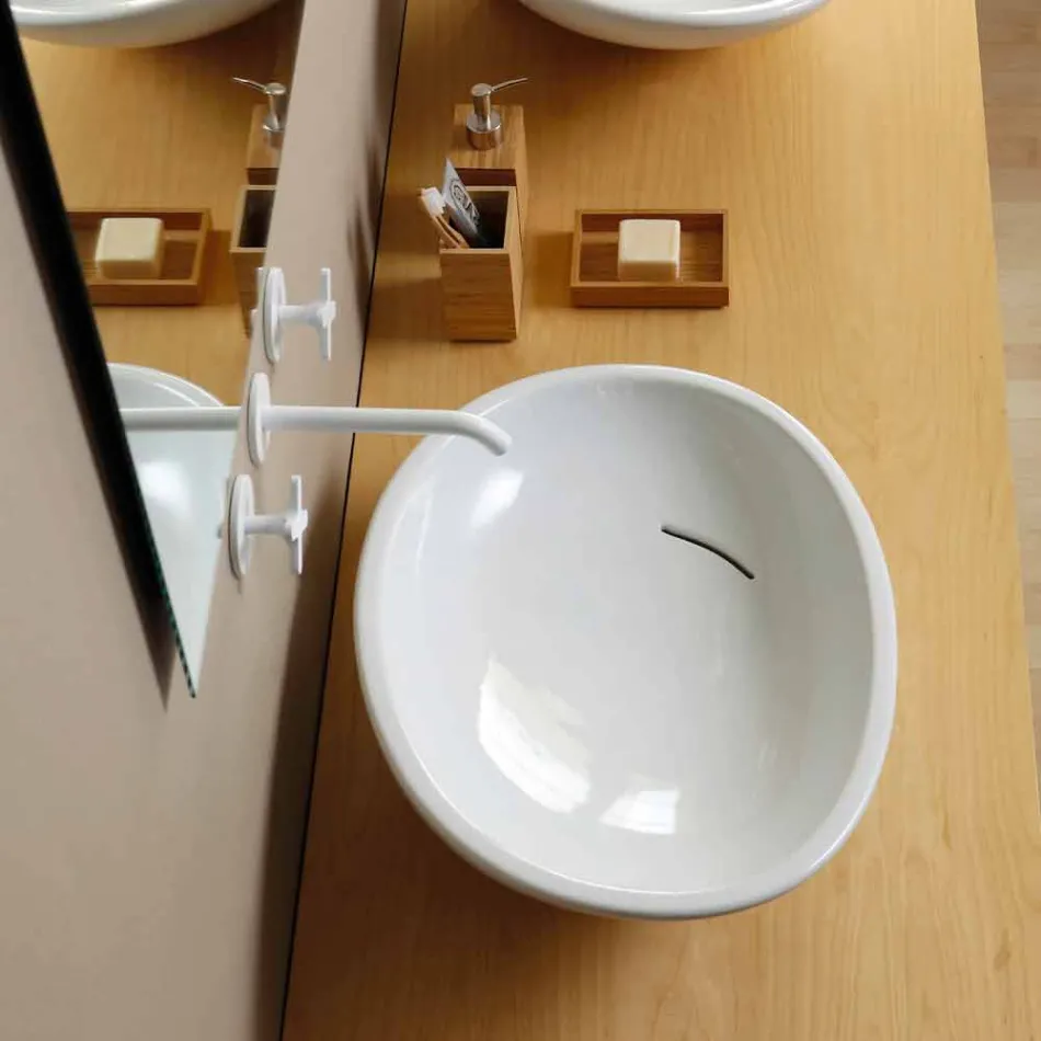 Dizajni i larë me lavaman qeramikë të bërë në Itali me shkëlqim Viadurini