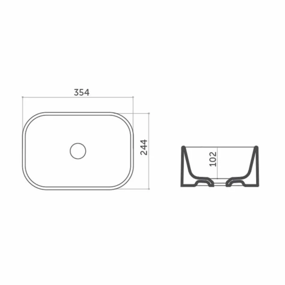 L35 cm Made in Italy Qeramike Countertop Washbasin Leivi Viadurini