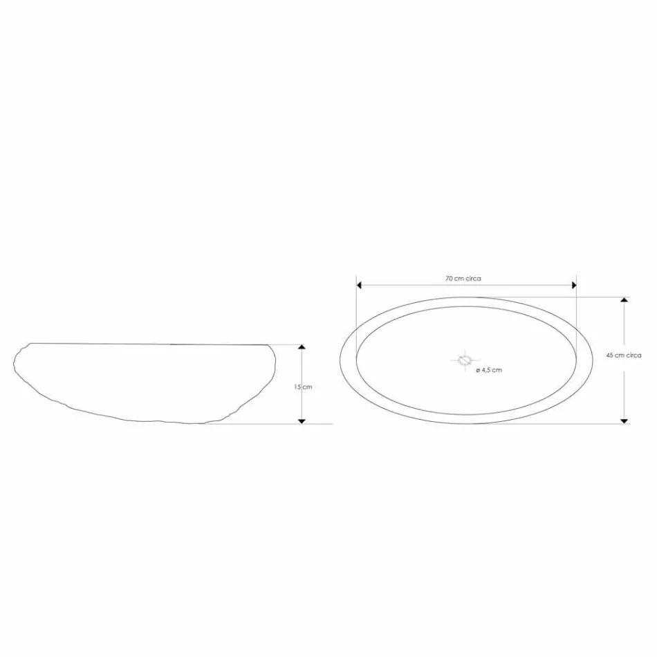 Lavaman Countertop i punuar me dorë në Lumin Stone - Aurea Viadurini