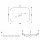 Lavaman moderne countertop në qeramikë të bardhë ose me ngjyrë Star 50x37 cm Viadurini