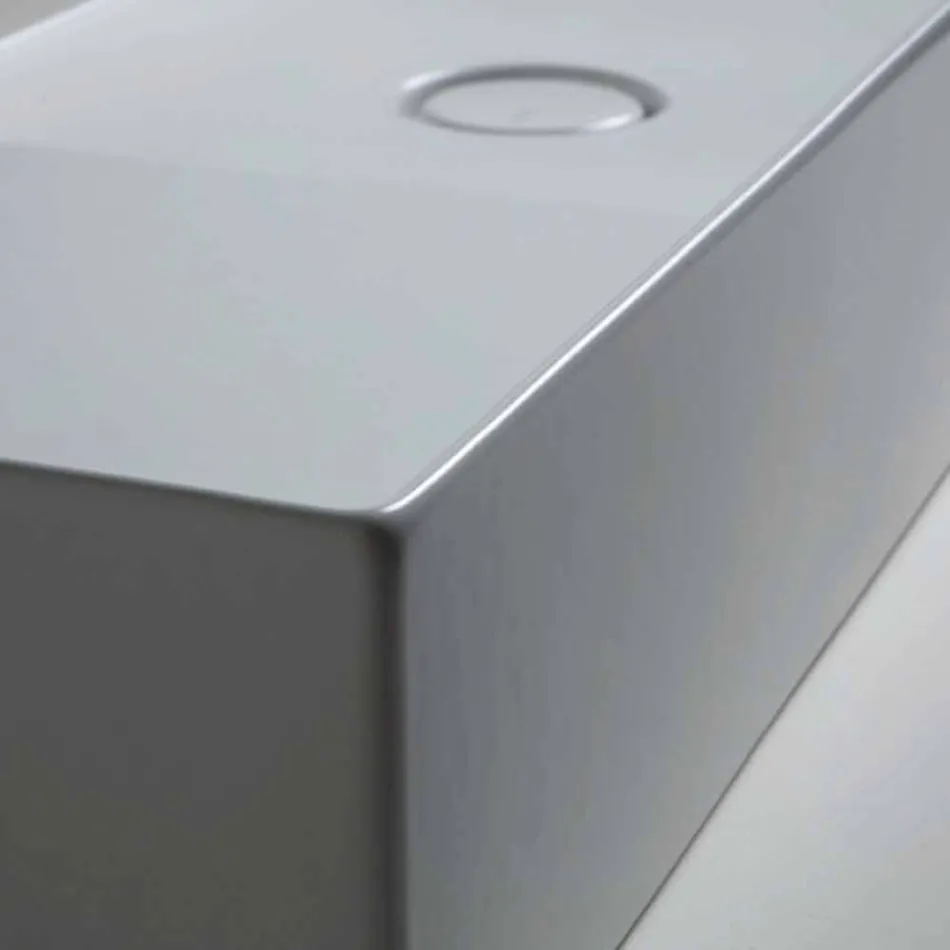 Lavaman moderne countertop në qeramikë të bardhë ose me ngjyrë Dielli 85x37 cm Viadurini