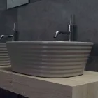 Washbasin Modern Countertop në Qeramikë të Bardhë ose me ngjyrë Trabia Viadurini
