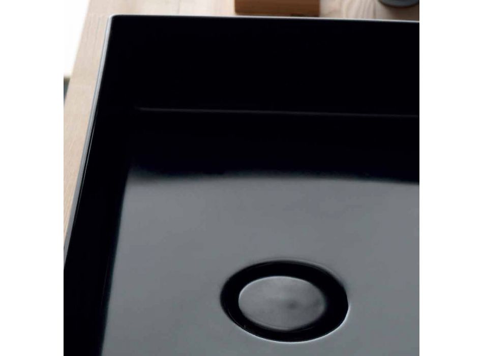 Countertop qeramike e zezë moderne e pastër Icon Alice Ceramica Viadurini