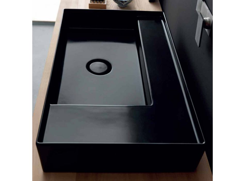 Countertop qeramike e zezë moderne e pastër Icon Alice Ceramica Viadurini