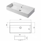 Design Countertop ose Pellgut për larje muri në Qeramikë me ngjyrë Leivi Viadurini